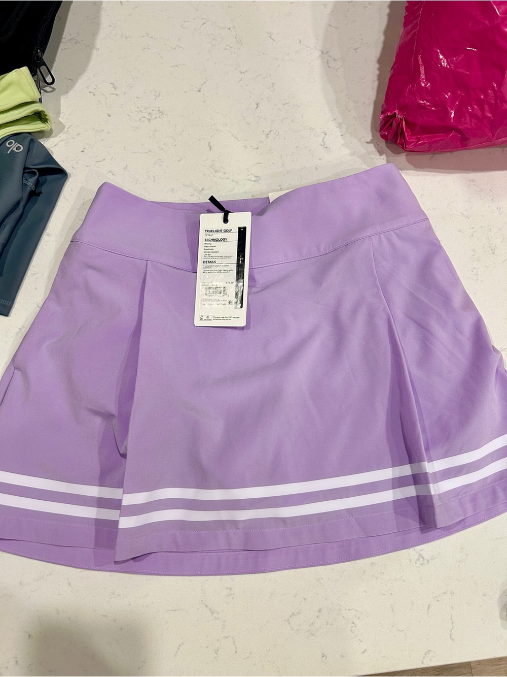 Calia Lavender Athletic Mini Skirt with White Stripe